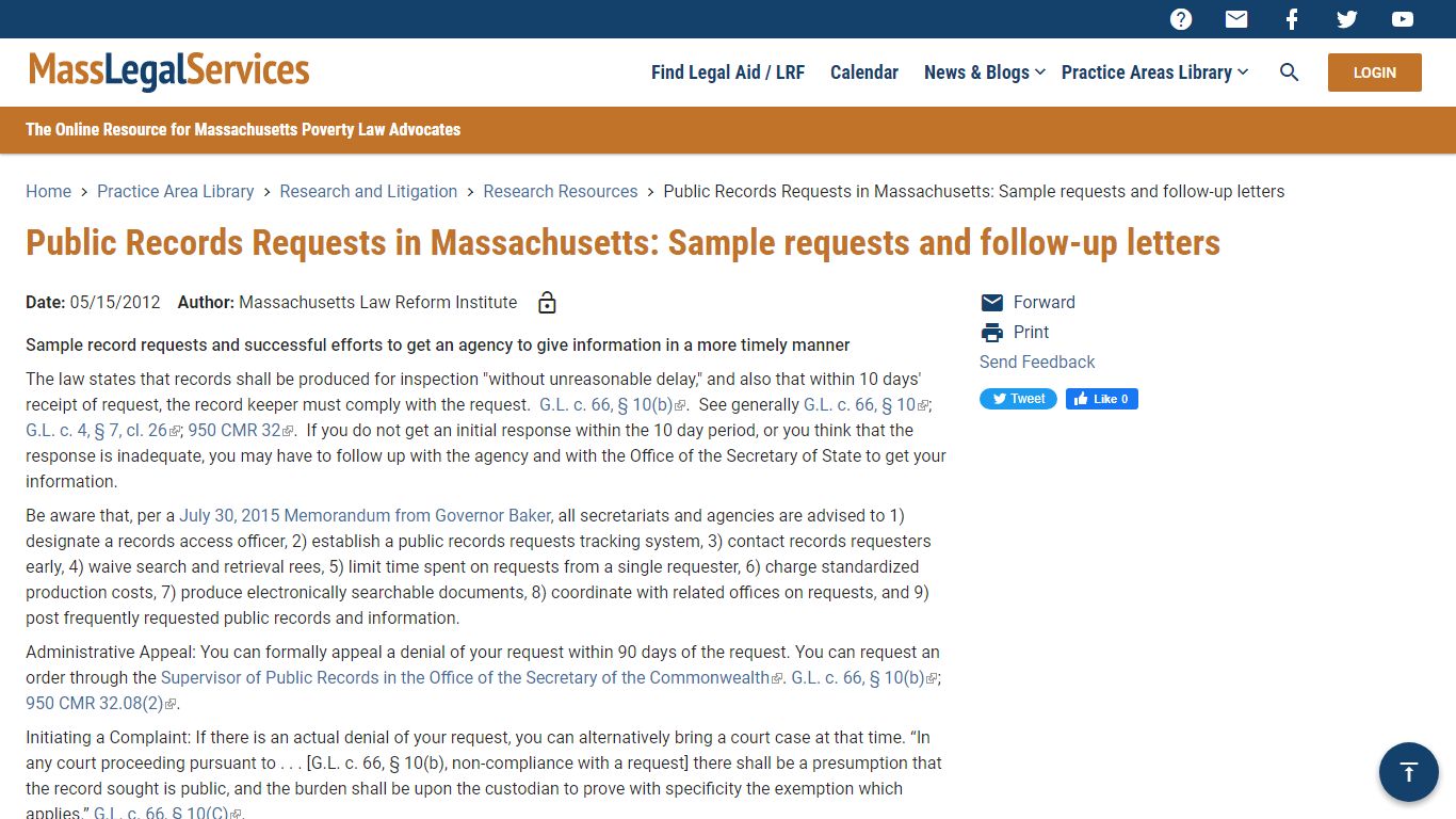 Public Records Requests in Massachusetts: Sample requests and follow-up ...