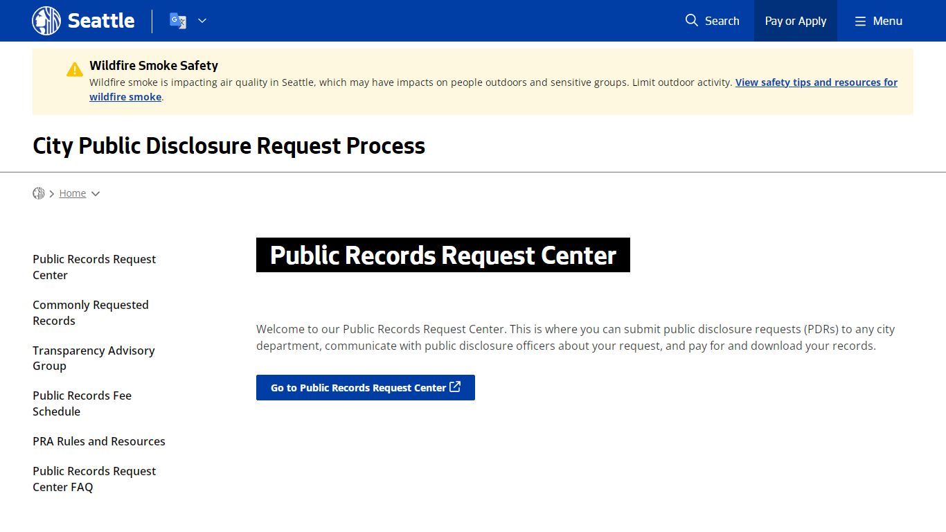 Public Records Request Center - Public Records | seattle.gov