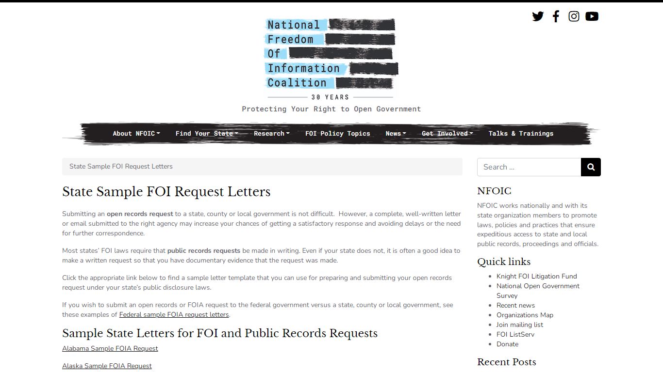 State Sample FOI Request Letters – National Freedom of Information ...